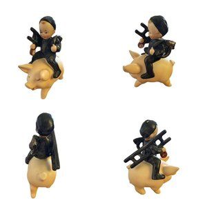 Hummel Goebel Figurine SP061 Chimney Sweep Boy Riding Pig W German Porcelain